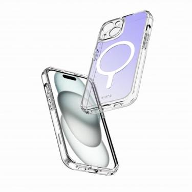 Imagem de Avana Creation - Capa violeta cósmica para Apple iPhone 15 Plus (6,7 polegadas), capa de telefone iridescente transparente, compatível com MagSafe, antiamarelamento, autorreparação, capa fina à prova