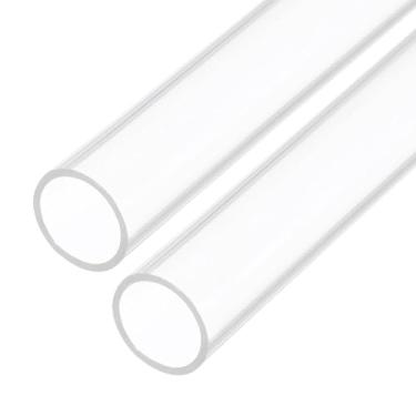 Imagem de Rebower Tubo rígido de plástico transparente de 30,5 cm, tubo de acrílico redondo de policarbonato de 15 mm x 18 mm, [para encanamento, hidráulica, aquário, bricolage] - 2 peças