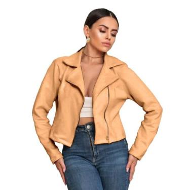 Imagem de Jaqueta Suede Camurça Feminina Caramelo Estilosa Donna Martins, Carame