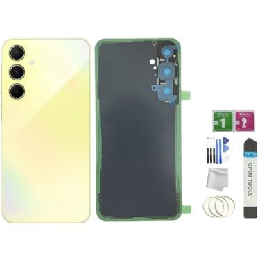 Imagem de JMBTQ Substituição de vidro traseiro Galaxy A55 para Samsung Galaxy A55 5G com fita + lente da câmera + ferramentas (limão latino/amarelo)