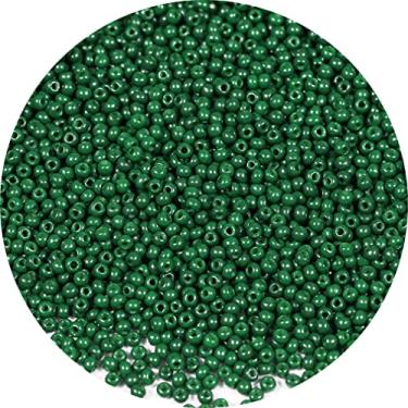 Imagem de Bala&Fillic Contas de semente redondas de 2 mm 9500 peças/100 gramas em saco 12/0 Amy Green pequenas contas de sementes artesanais para fazer joias, brincos, pulseiras, colar, (Amy Green)