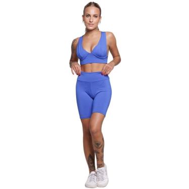 Imagem de Conjunto Top Com Bojo e Bermudinha Bella Fiore Roupa Para Academia Treino Moda Fitness-Feminino