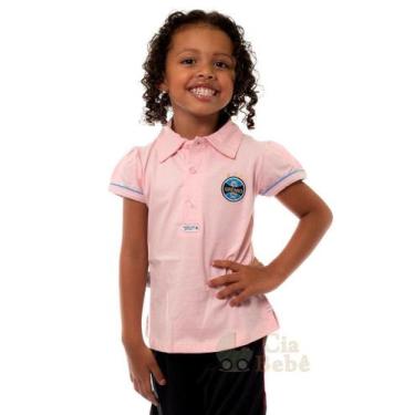 Imagem de Camisa Polo Infantil Grêmio Rosa Oficial - Revedor, Tam 14