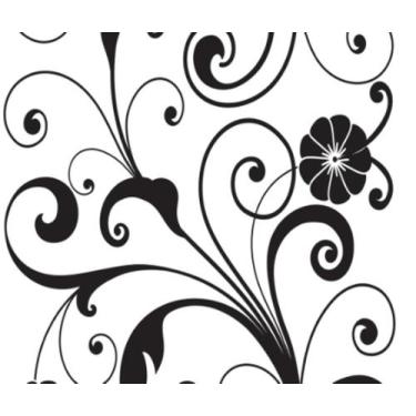Imagem de Papel de Parede Arabesco Preto e Branco Envelopamento Móveis Piso - IC