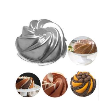 Imagem de Conjunto Com 2 Forma Bolo Vulcão Espiral Alumínio Polido Premium Anti-