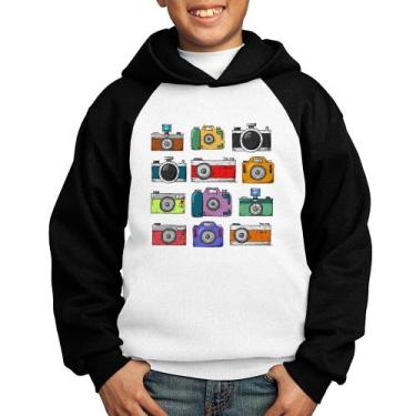 Imagem de Moletom Infantil Câmeras Retrô - Foca na Moda, Branco, Preto, 4