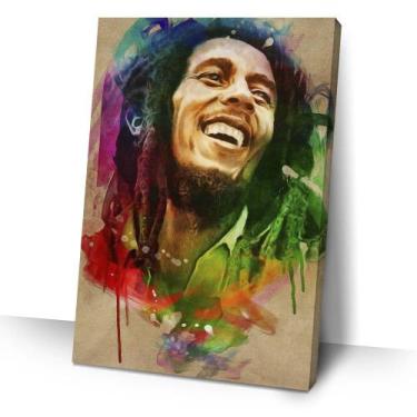 Imagem de Quadro Bob Marley Aquarela 40x60 Decorativo Moderno Sala - IQuadros