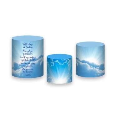 Imagem de Trio De Capa Cilindro - Batizado Azul Santo Anjo 004 - Via Cores