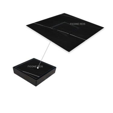 Imagem de Ralo Oculto 10x10 Banheiro Cor Preto Cola Piso Porcelanato - Ficone & 