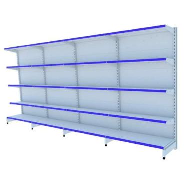 Imagem de Gondola Parede 196 Amapa Flex 60 Kit 4 Metros Branco Fx Azul - Amapá