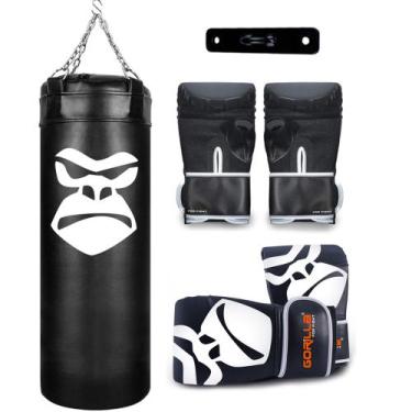 Imagem de Saco De Pancada Profissional Boxe 90 Cm Luva Bate Saco PRO Adulto + Lu