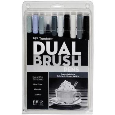 Imagem de Caneta Marcador Dual Brush Tombow Pincel Artístico Com 9 Cores + 1 Ble