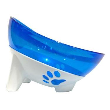 Imagem de Comedouro e bebedouro inclinado 450 gr - 600 ml azul glitter - PET TOY