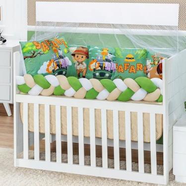 Imagem de Jogo completo para quarto do bebê com 10 peças estampa Safari kit berç