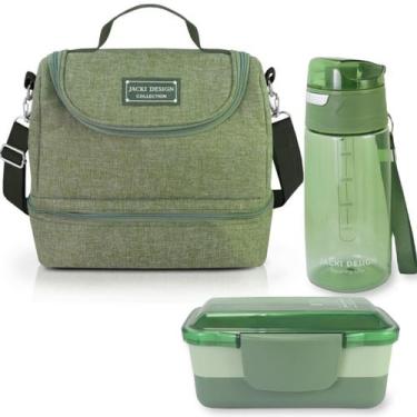 Imagem de Bolsa Térmica Marmita Lancheira Necessaire 2 Divisórias Compartimentos