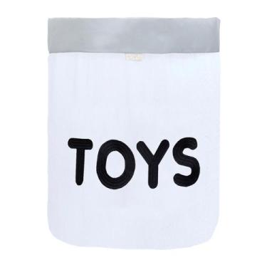 Imagem de Cesto Organizador Para Brinquedos  - Bebê & Enxoval, Toys Cru/Cinza