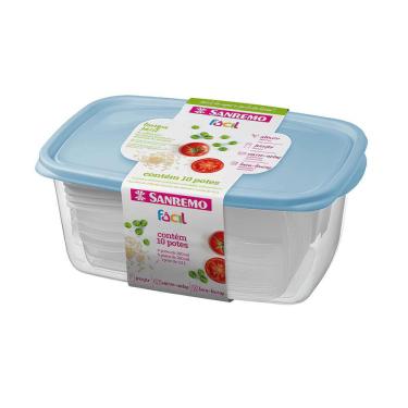 Imagem de Kit 10 Potes 360Ml 5 + Pote 280Ml 4 + Pote 3,2L 1 Sanremo
