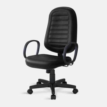 Imagem de Cadeira Presidente Belluno Giratória Relax com Braços Preta - Flex Cad