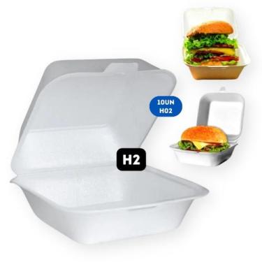Imagem de Hamburgueira Isopor H2 Média Lanches Porções 10 Unidades - Darnel / Go