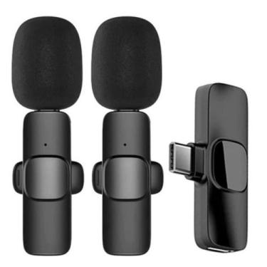 Imagem de Microfone Sem Fio Duplo Lapela Profissional Android Tipo C Para Gravar