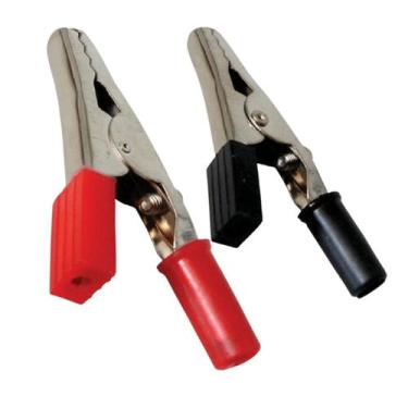 Imagem de Kit 10 Pares Garra Jacaré Isolada 50mm PT/VM  Alta Qualidade - TEBERA