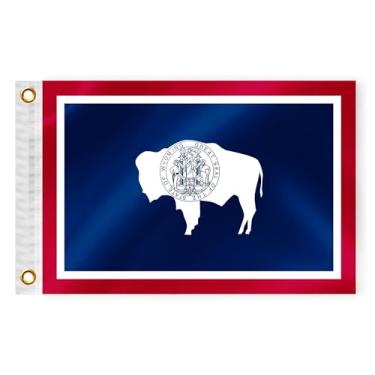 Imagem de Bandeira náutica de barco do estado de Wyoming, 30,5 x 45,7 cm, dupla face, 3 camadas, bandeira marítima, nylon, pequeno iate, vela, pontão, barco, quadriciclo, caminhão, jipe, motocicleta, bandeira,