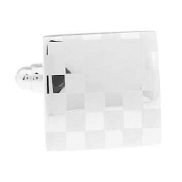Imagem de Abotoaduras masculinas a laser clássicas quadradas luxuosas para presente de casamento e negócios