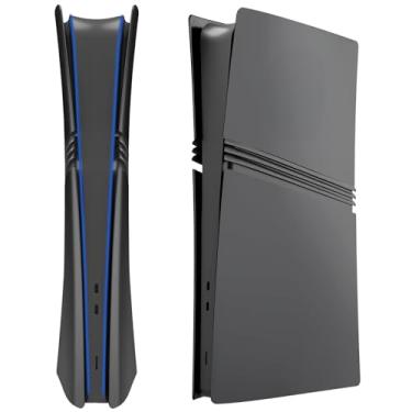 Imagem de Adequado para capa de substituição PS5 Pro, painéis laterais personalizados à prova de choque, à prova de arranhões e à prova de poeira em ABS, Acessórios PS5 Pro. (preto-Versão Digital)