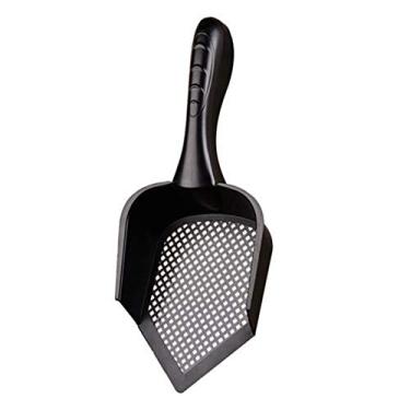 Imagem de Bestmemories Colher de areia para gatos pá de areia fina para gatinhos pequenos buracos répteis terrário animal de estimação poo pá (A)