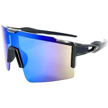 Imagem de Óculos De Sol Esportivo Joachim Running M46428 Masculino e Feminino Com Tecnologia UV400 (Preto Azul - Cor 2)