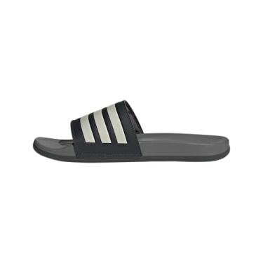 Imagem de adidas Sandália Adilette confortável unissex para adultos, Carbono/órbita cinza/cinza, 19 Women/18 Men
