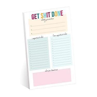 Imagem de Lista Get Shit Done to Do / 15,2 cm x 25,4 cm Hilarious Sticky Note Fill in Task List / 50 folhas por bloco/Lista de verificação de agenda de notas adesivas Snarky Sticky Note/Feito nos EUA