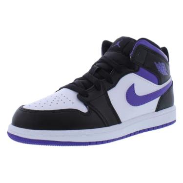 Imagem de Nike Tênis de basquete masculino Air Jordan 1 Mid, Preto/Íris escuro/branco, 16