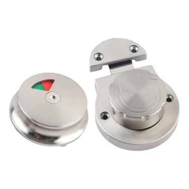 Imagem de Ｂｅｓｇａ Fechadura da porta do banheiro parafuso morto privacidade partição fechadura da porta com sinal ocupado indicador de trava do toalete para comercial, Prata