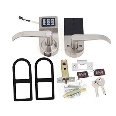 Imagem de Controle Remoto Com Senha de Cartão RF e Chave Mecânica Fechadura de Porta de Entrada de Segurança para Home Office Hotel Com Design de Alça Reversível, e Amplas