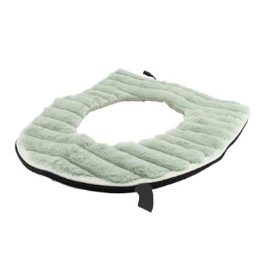 Imagem de Capa de Assento Aquecida para Vaso Sanitário, Aquecedor de Assento Alimentado por USB, Almofada de Veludo Lavável para Casa, Banheiro 43x37cm (Verde)