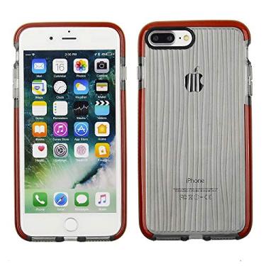 Imagem de Capa Cubo para Apple iPhone 8 Plus/7 Plus TPU - Preto transparente com amortecedor vermelho