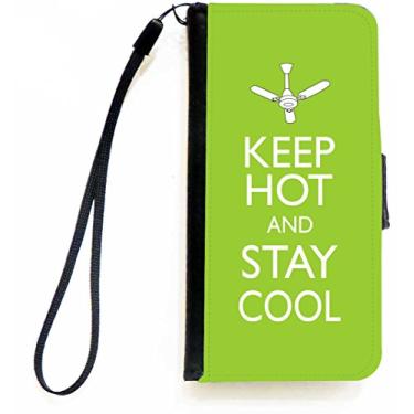 Imagem de Rikki Knight Keep Hot and Stay Cool Capa carteira flip verde limão com aba magnética para Apple iPhone 5c