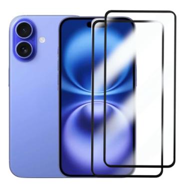 Imagem de Película de Vidro 3D para iPhone 16 Plus, 6.7 Polegadas, Kit com 2 Unidades, Proteção Total da Tela