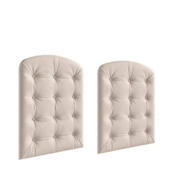 Imagem de Kit Capitonê  Peroba p/ Berço Elô Corino Bege em MDF 2 Peças