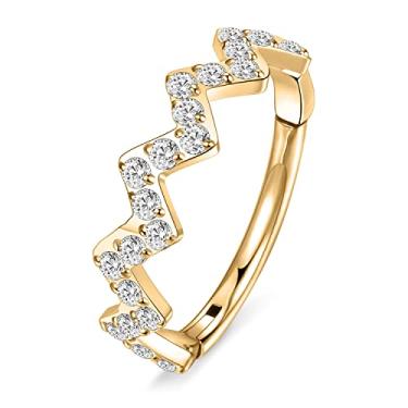 Imagem de AROWRO Anel de argola articulado CZ 20G 18G 16G 5/6/7/8/9/10/12 mm de aço cirúrgico opala concha Daith Rook cartilagem tragus hélice piercing de septo piercing de nariz joias, Metal, outro