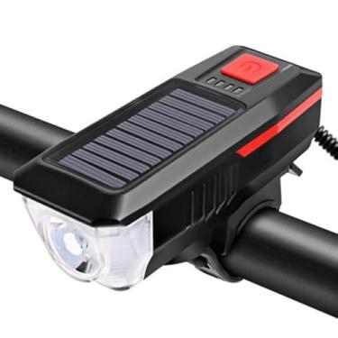 Imagem de Farol de bicicleta, lanterna super brilhante, luz solar à prova d'água para andar à noite, carro de montanha, luz solar, luz noturna com carregador duplo USB, equipamento de equitação (vermelho)