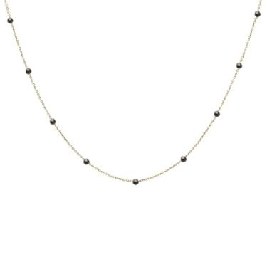 Imagem de MUSTHAVE Colar de corrente de pedra preciosa banhada a ouro 18K, cor de ouro amarelo, vários pingentes, corrente de âncora, tamanho 40,6 cm + extensor de 5 cm, colar para senhora, aniversário, BFF