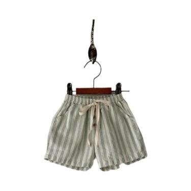 Imagem de Shorts de Linho e Algodão para Bebê (0-24 meses) - Listrado e Casual, 