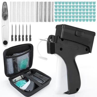 Imagem de Pistola de etiqueta de roupas com caixa, kit de pistola de etiquetagem de etiqueta de preço de varejo padrão, com 6 agulhas, 2000 micro fixadores, tesouras e capa macia, adequada para loja, armazém,