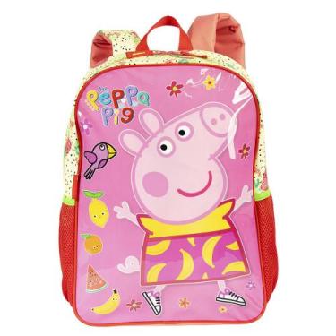 Imagem de Mochila De Costas Escolar Infantil Peppa Fruits Sestini, Rosa