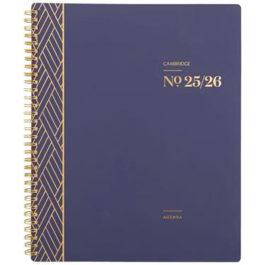Imagem de Cambridge Planner 2025-2026 acadêmico, semanal e mensal, 21 cm x 28 cm, grande, estilo de trabalho clássico, abas mensais, capa flexível, crepúsculo futuro (1606-905A-58)