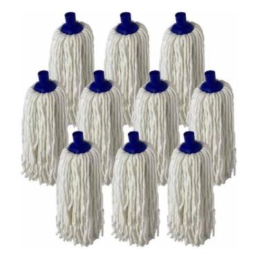 Imagem de Refil Mop Esfregão Úmido Rosca Universal Algodão Kit Com 10 - Roma