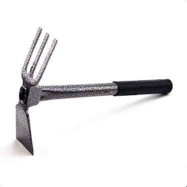 Imagem de Zog Garden Ferramenta de jardim para escavadeira e enxada de mão pequena, ferramenta de trabalho resistente, ferramenta de mão de solos fortes e afiados e soltos para soltar, à prova de dobras, alça antiderrapante e cabeça antiferrugem (grande)