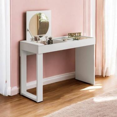 Imagem de Escrivaninha Penteadeira Com Espelho Amalia Branco Fosco